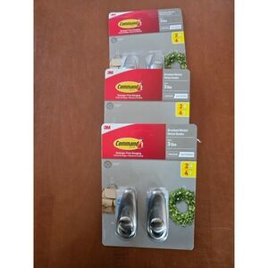 3 Pack 3M Command Brush Nickel Metal Hooks 2ct Each Total 6 Hooks FC12BNAW2CLUB